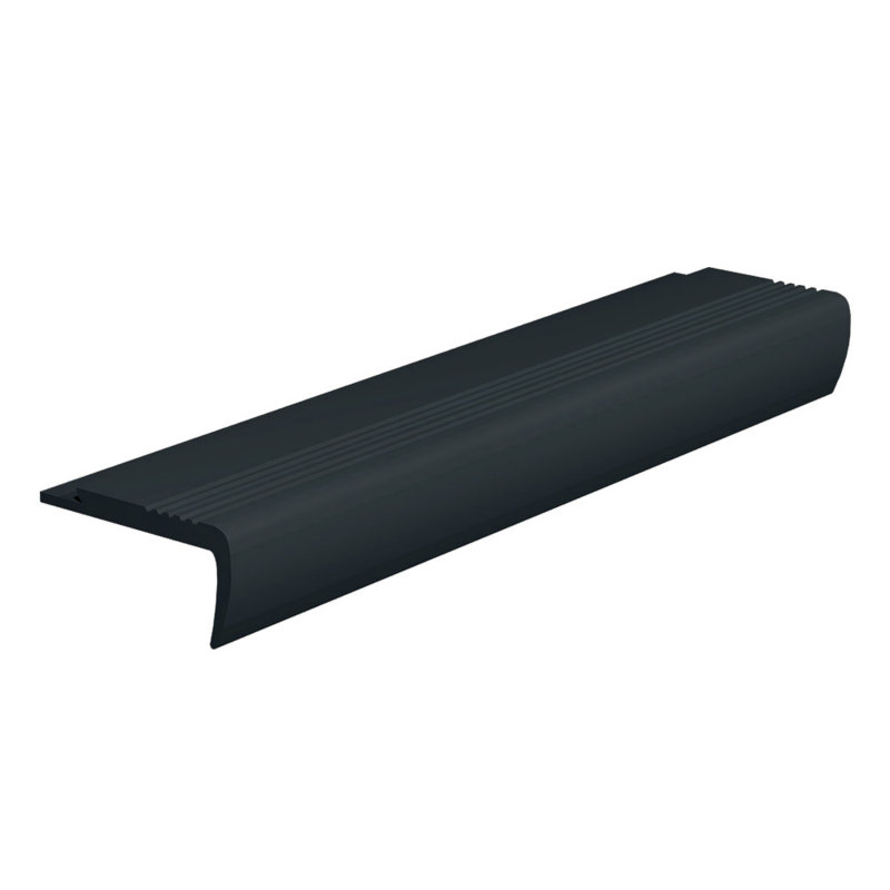ROPPE Rubber 0.19" Thick x 108" Wide x 2.75" Length Stair Nose in Black